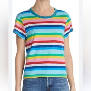 CUTEST Rainbow stripe Pam & Gela tee sz L NWOT price firm!